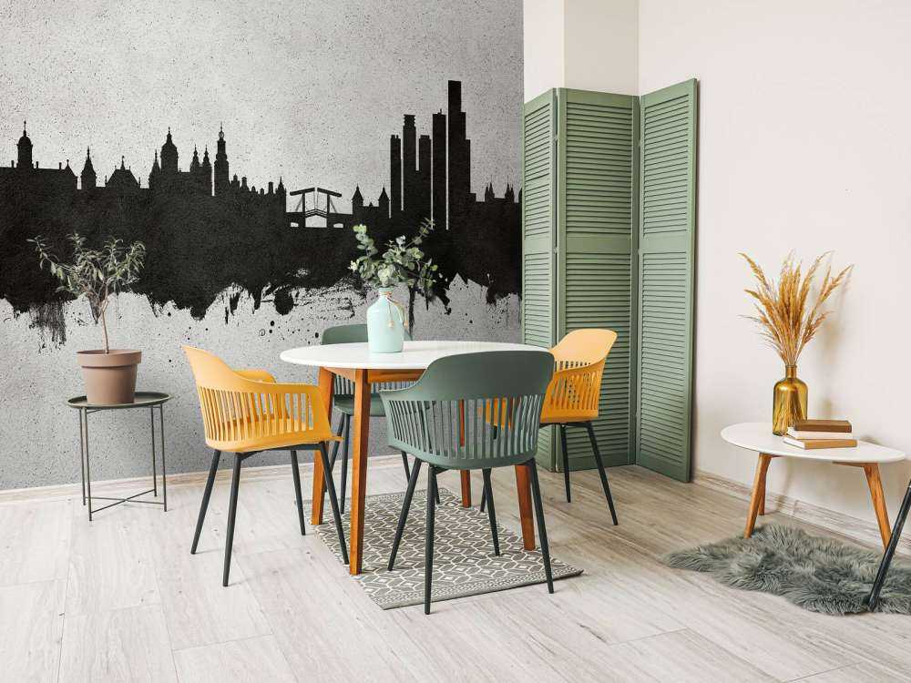 Aquarell-Skyline, Amsterdam