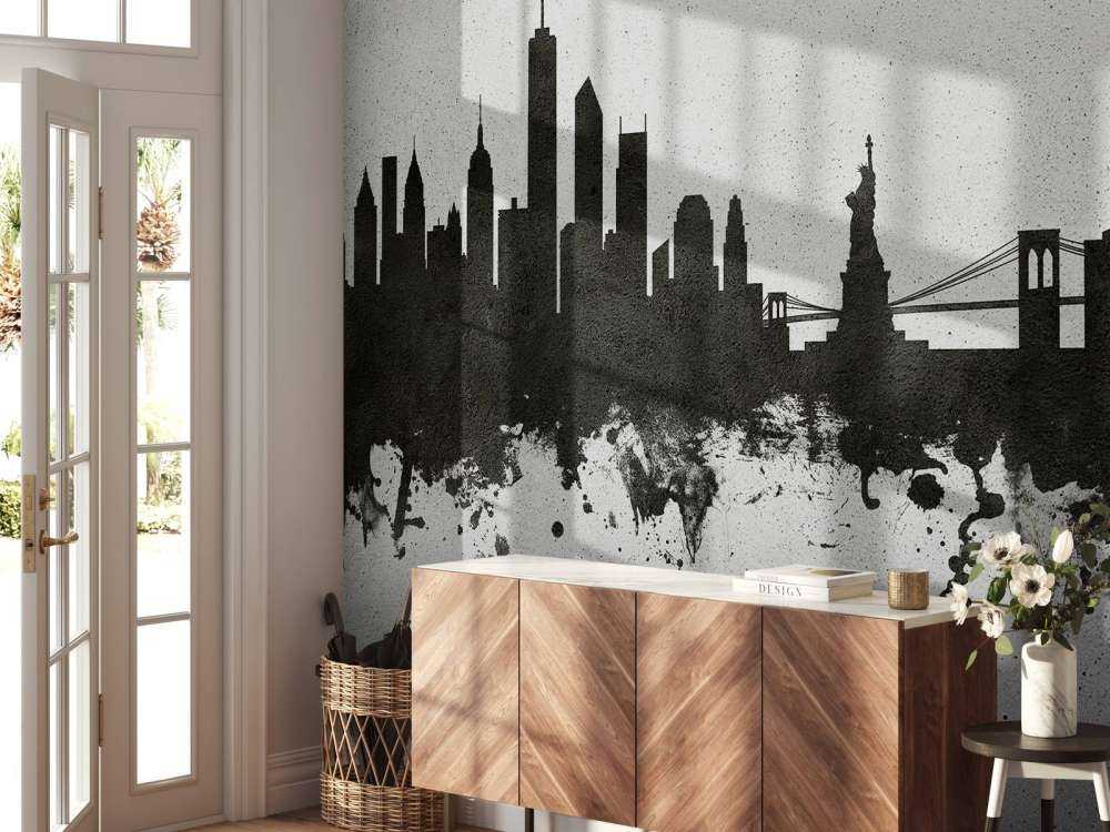 Aquarell-Skyline, New York