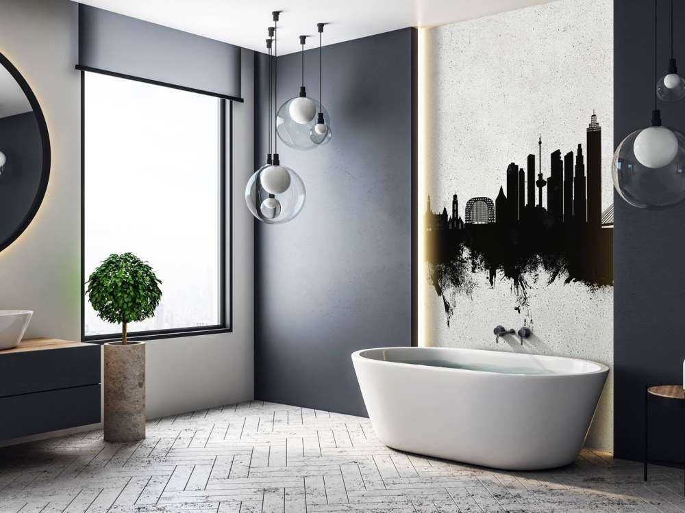 Aquarell-Skyline, Rotterdam