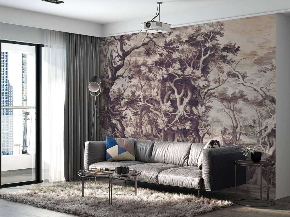 Mystischer Wald in Sepia