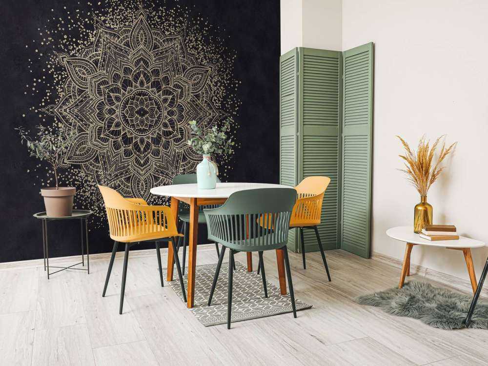 Golden Sparkling Mandala - dunkelmarine