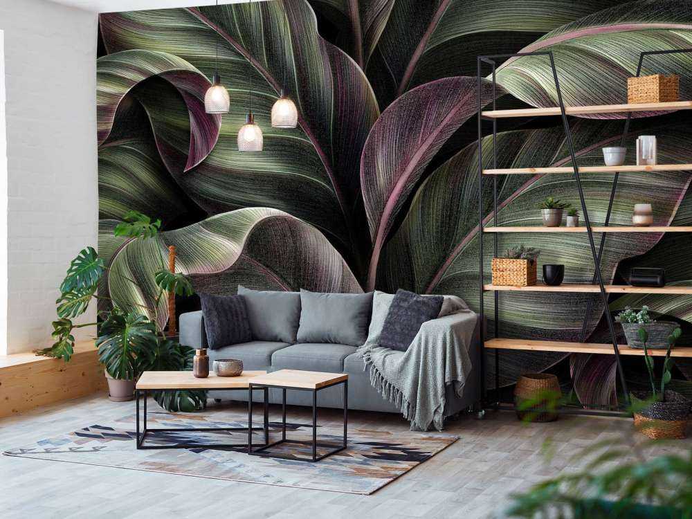 Blätter mit dunklem Hintergrund