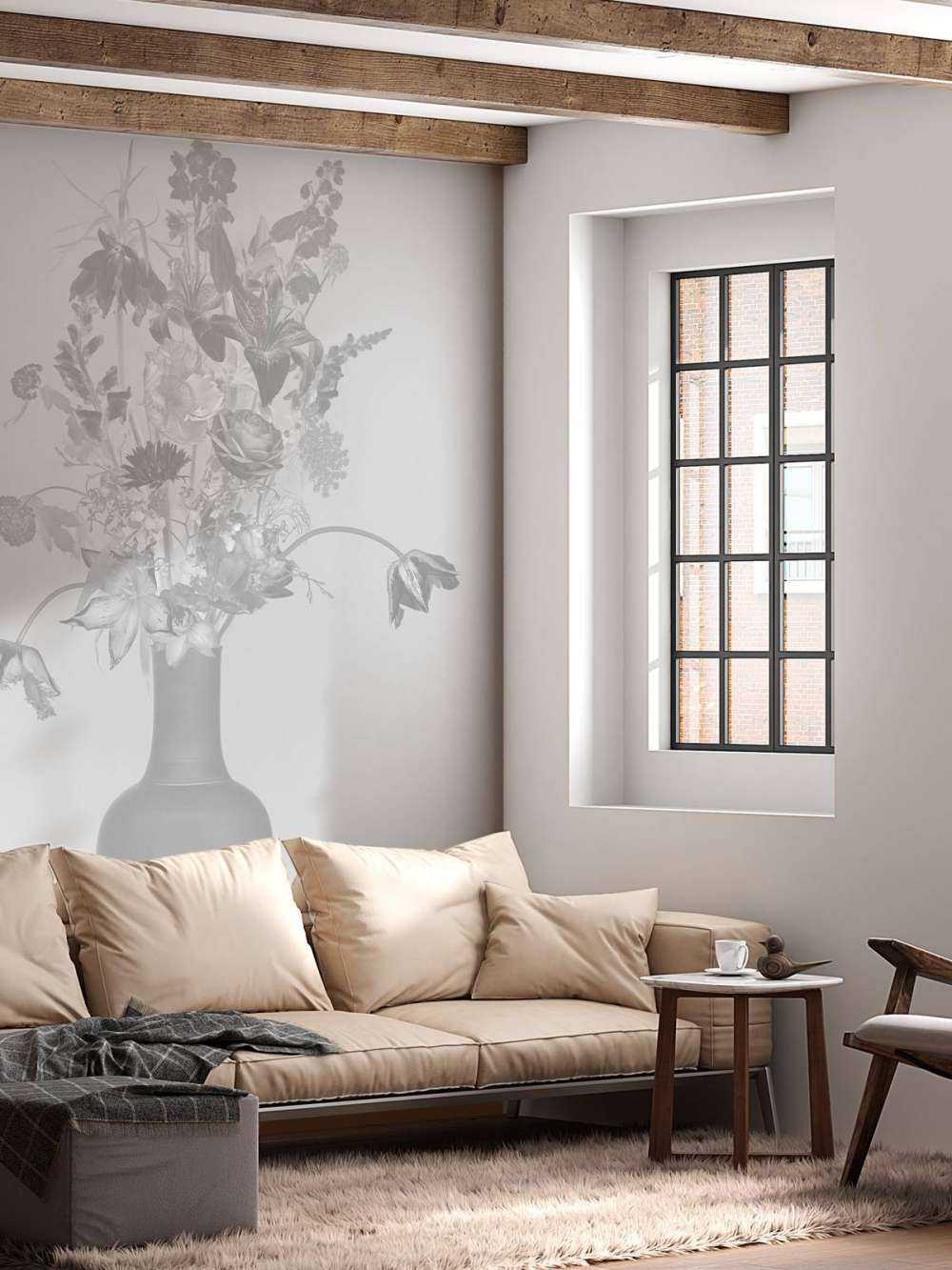 Königliche Blumen Bouquet schwarz und weiß