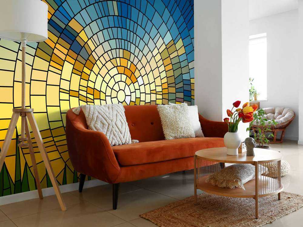 Sonnenuntergang über einer Wiese