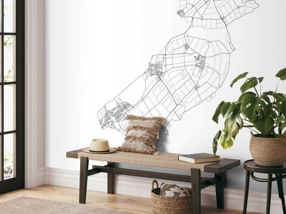 Karte von Flevoland, weiß