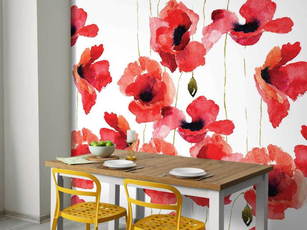 Mohnblumen aus Aquarellfarbe