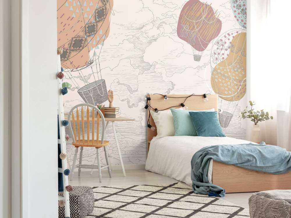 Farbige Heißluftballons