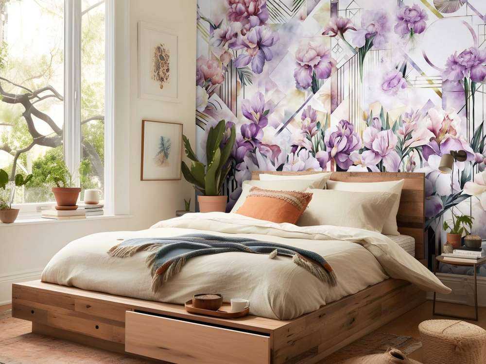 Riesige Aquarell-Iris lila