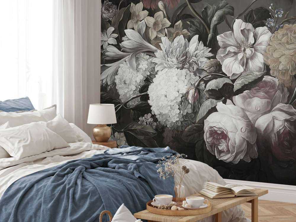 Strauß mit Mohn und Krokussen