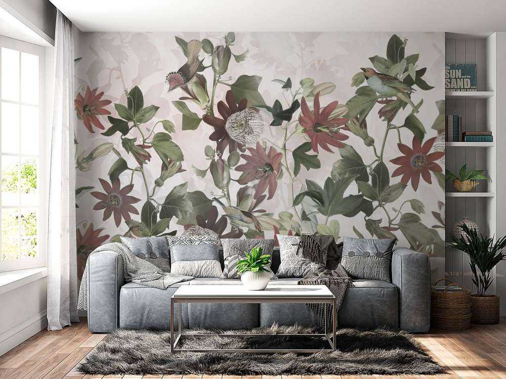 Sieben Vögel im verzauberten Laub - Blush Garten