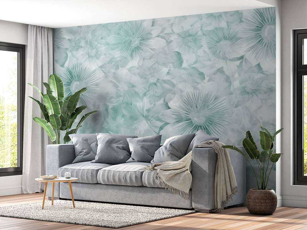 Botanische Aquarell-Eleganz Eisiges Minzgrün