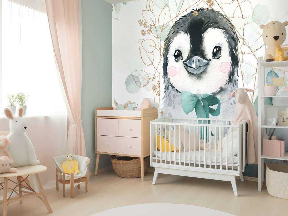 Kleiner Pinguin und grüne Schleife