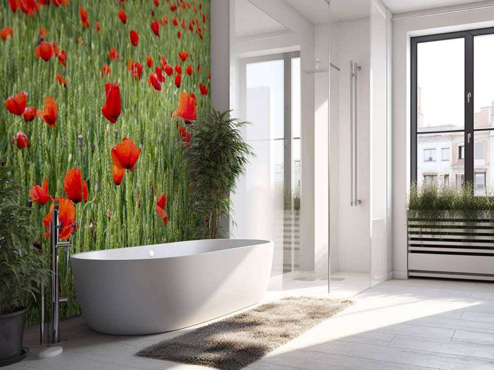 Rote Mohnblumen Feld