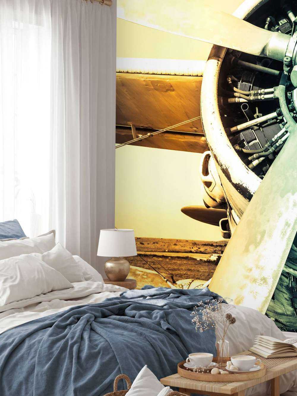 Tapete mit einem alten Flugzeug