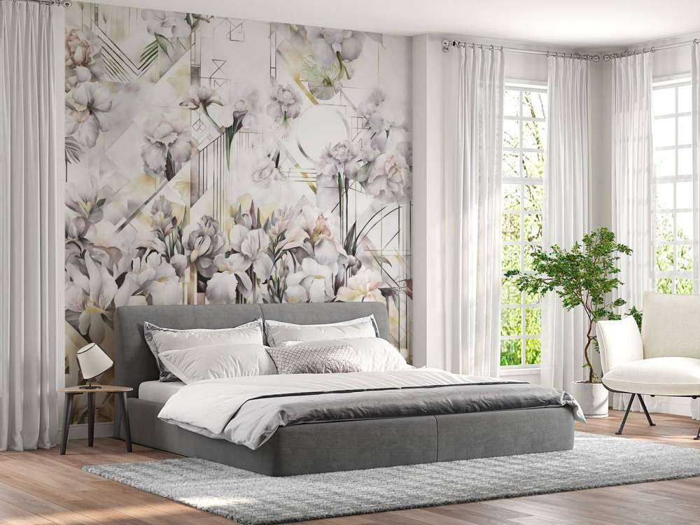Riesige Aquarell-Iris Beige