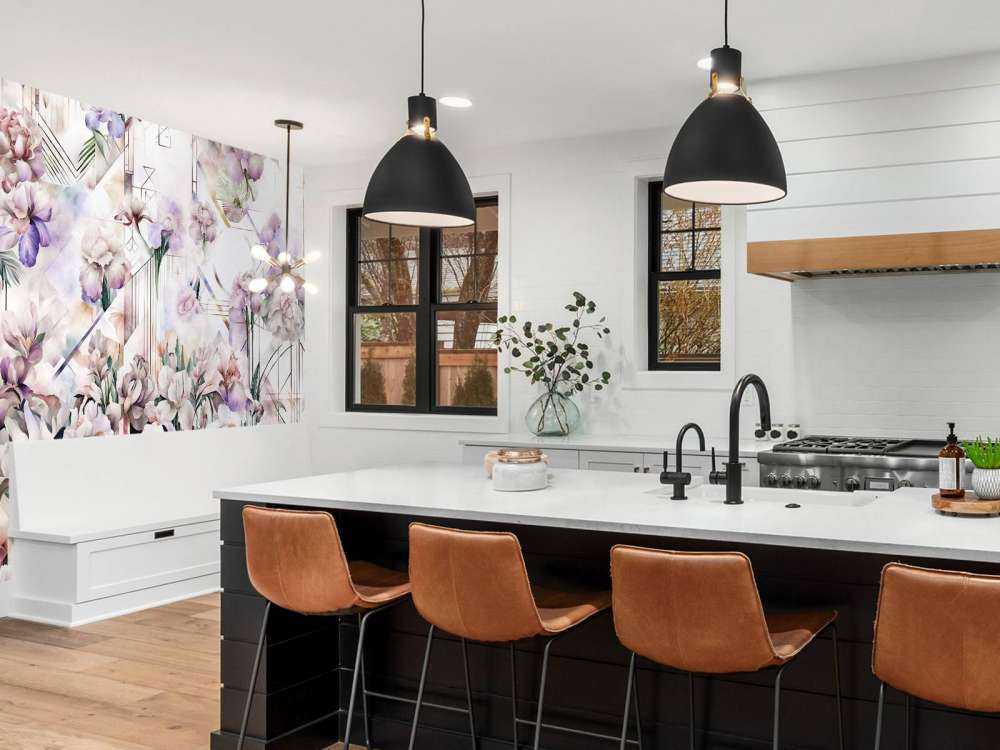 Riesige Aquarell-Iris in Pink