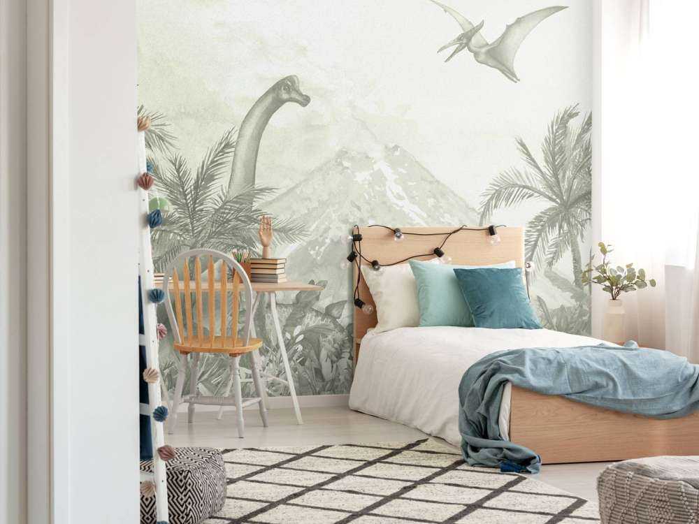 Verschiedene Dinosaurier in grün