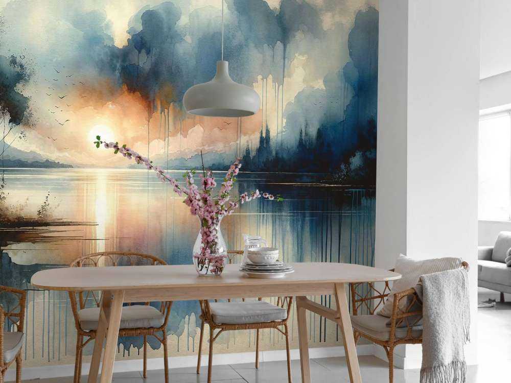 Aquarell Abstrakter See