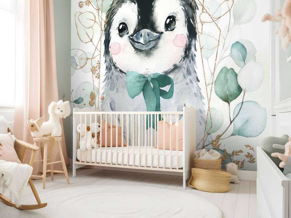 Kleiner Pinguin und grüne Schleife