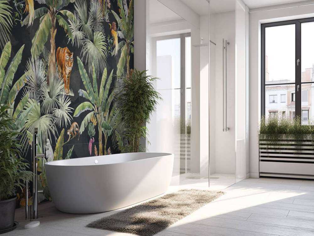 Palmen und Dschungeltiere