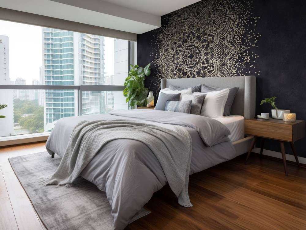 Golden Sparkling Mandala - dunkelmarine