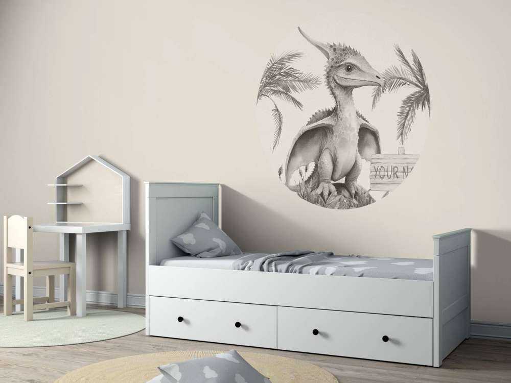 Baby-Pteranodon im beigefarbenen Dschungel