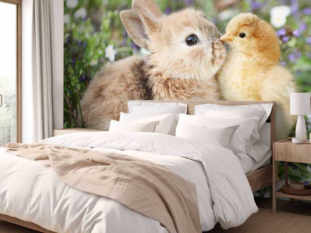 Kaninchen und Küken