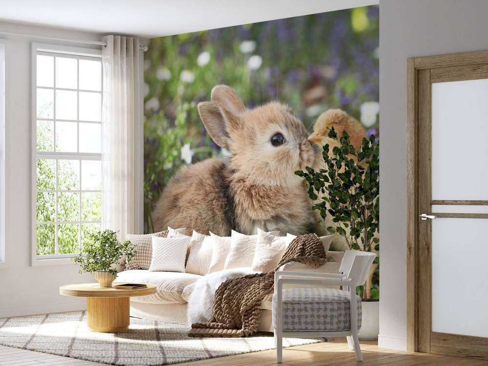 Kaninchen und Küken