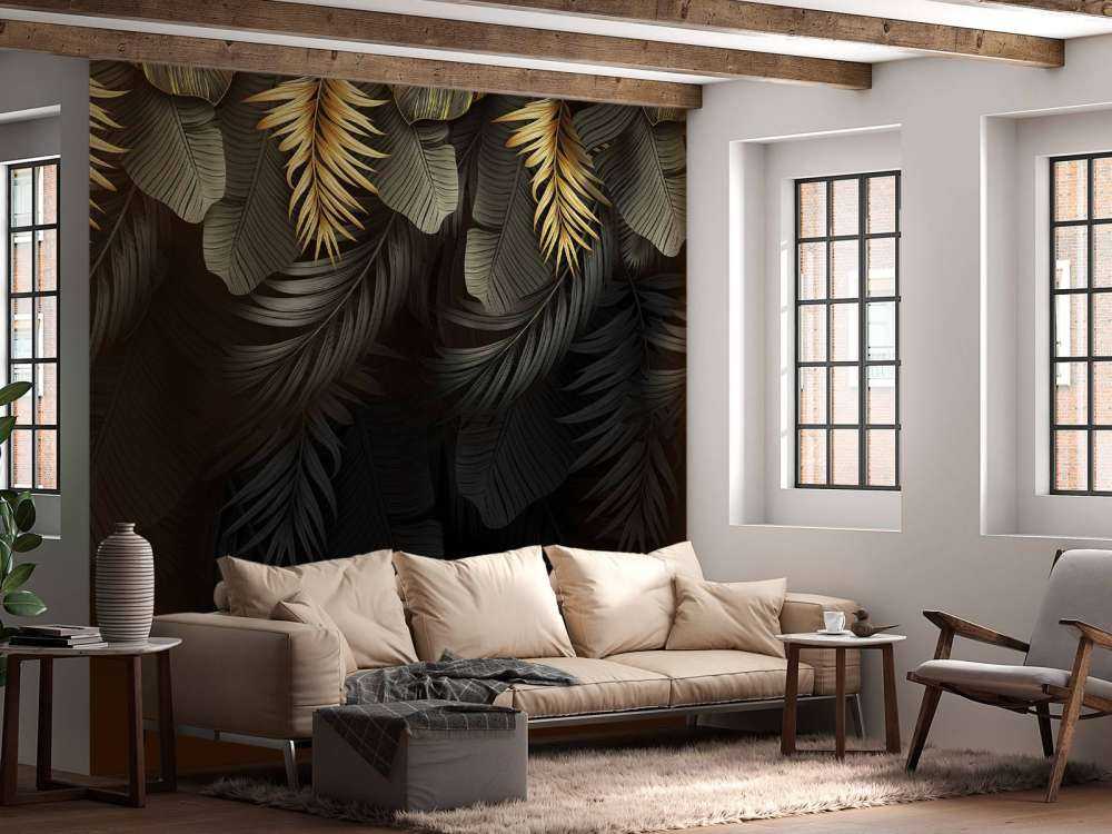 Blätter auf dunklem Hintergrund