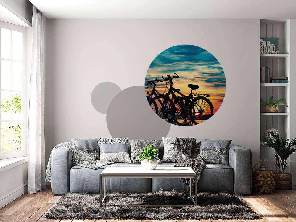 Radfahren bei Sonnenuntergang