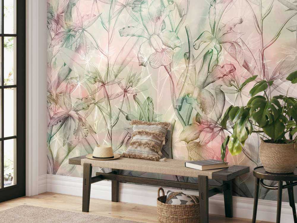 Orchideen-Mirage in sanften Pastelltönen