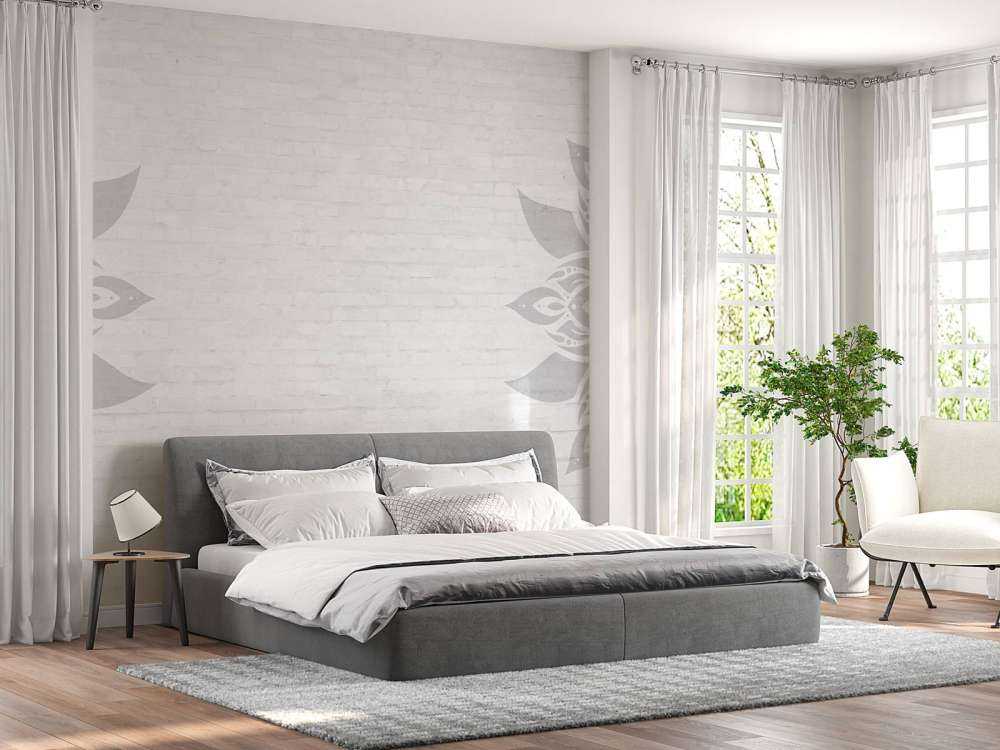 Grau Weiß Mandala Blüte