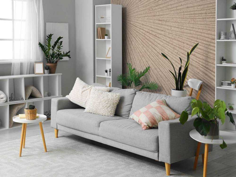 Struktur mit Linien Sonne in Beige