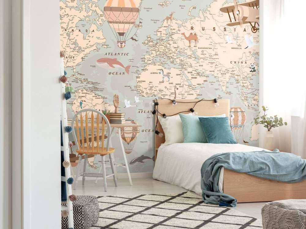 Beige Weltkarte