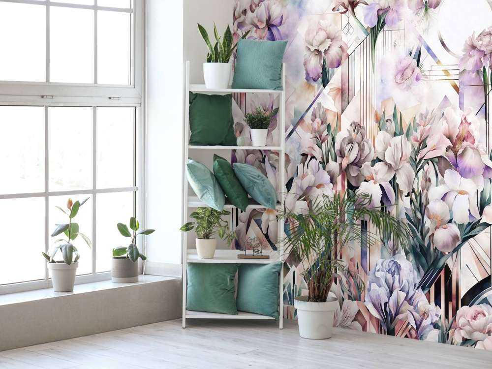 Riesige Aquarell-Iris in Pink