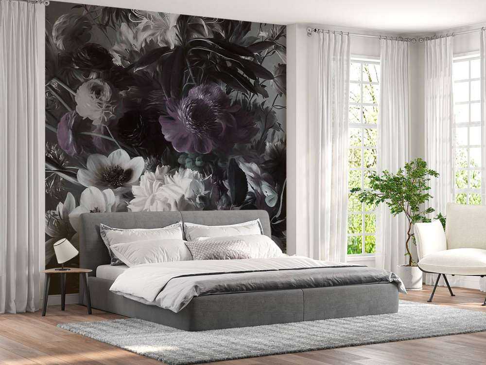 Großer Strauß mit Anemonen in Lila