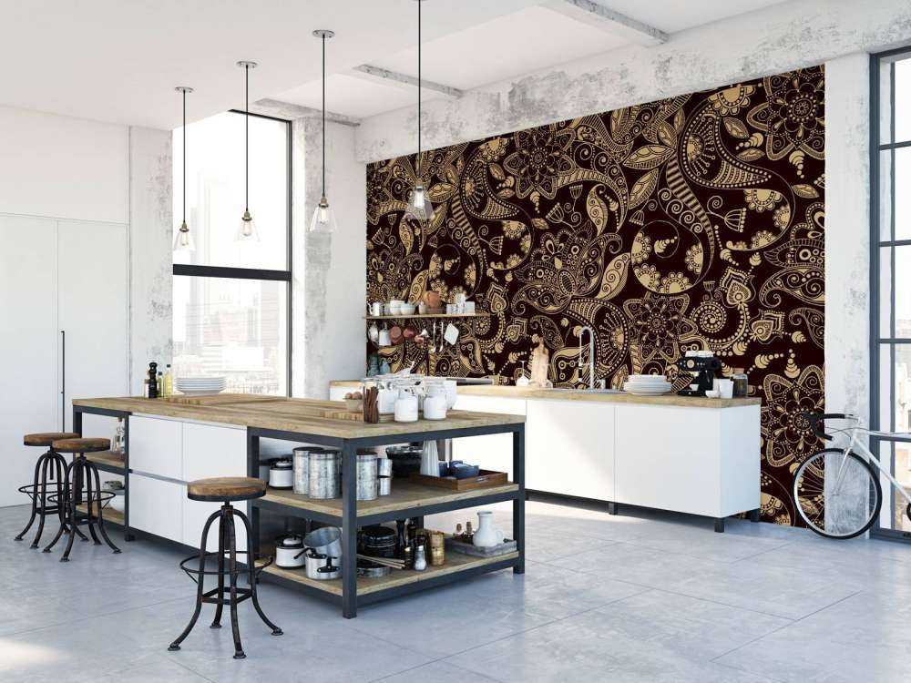 Goldene Blumenmuster