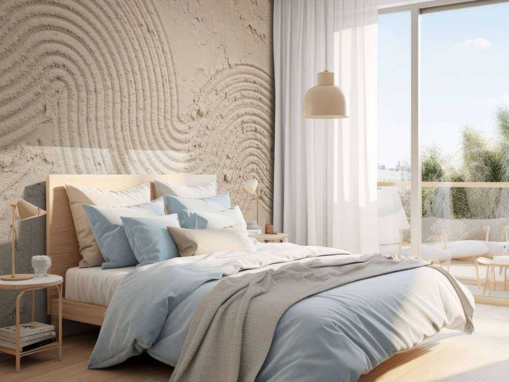 Texturierte Kunst in Taupe