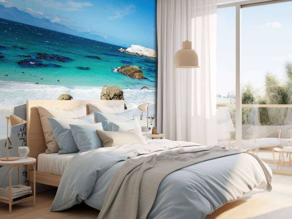 Strand mit Pinguinen