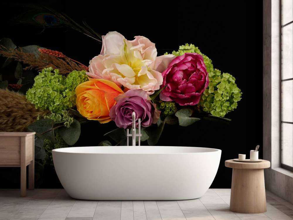 Blumenstrauß mit Feder