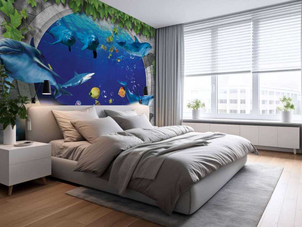 Delphine durch die Wand