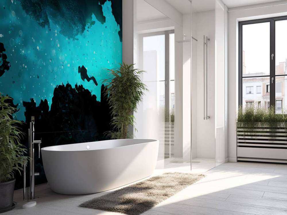 Enge Höhle mit Taucher