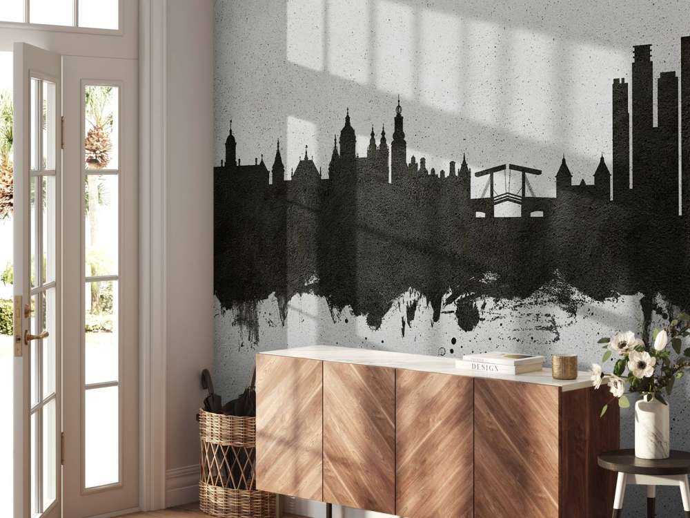 Aquarell-Skyline, Amsterdam