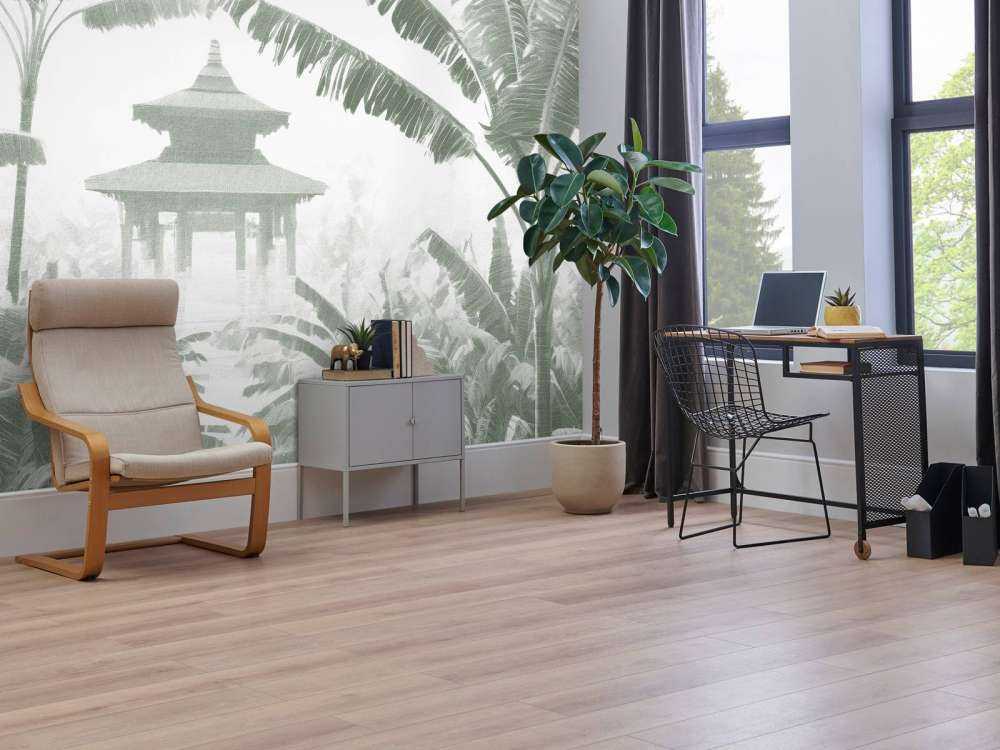 Nebeliger Tempelgarten, grün