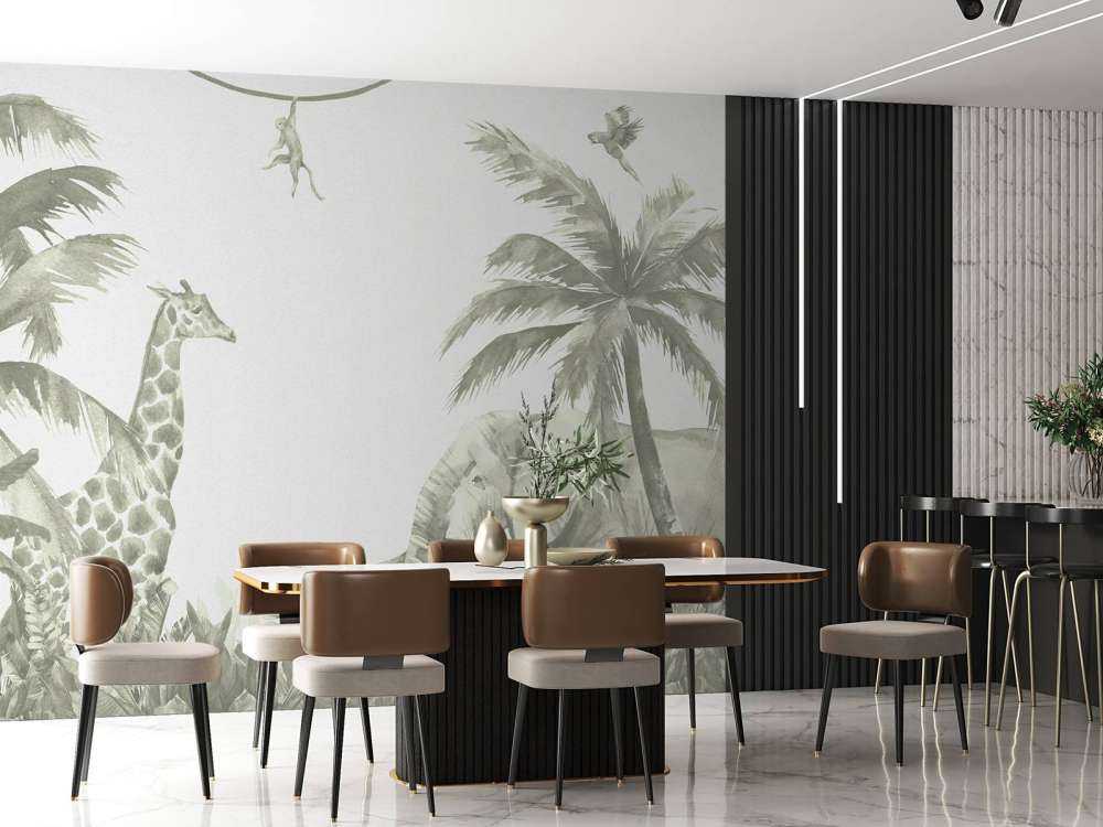 Verschiedene Dschungeltiere in Grün