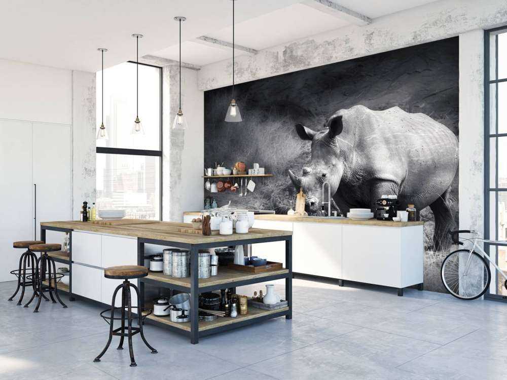 Tapete mit einem Nashorn