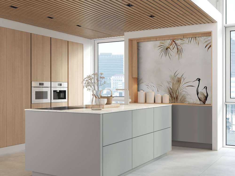 Kräne im Feld Taupe