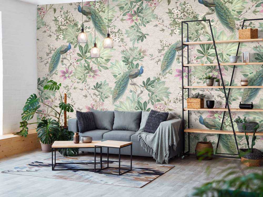 Vintage-Gartenpfaue - creme