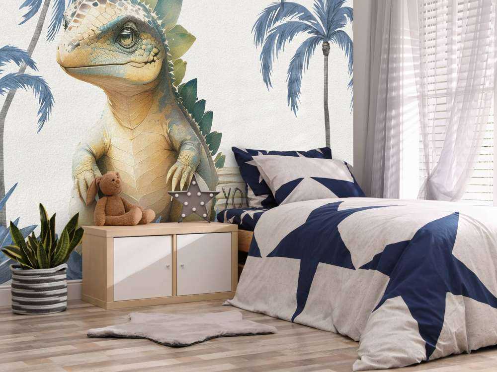 Baby-Stegosaurus im blauen Dschungel