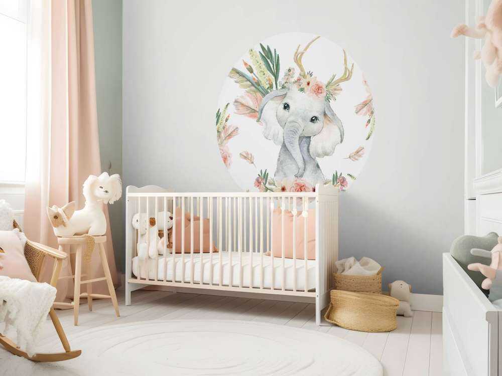 Elefantenbaby rosa Blumen